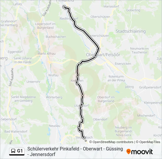 G1 Bus Line Map