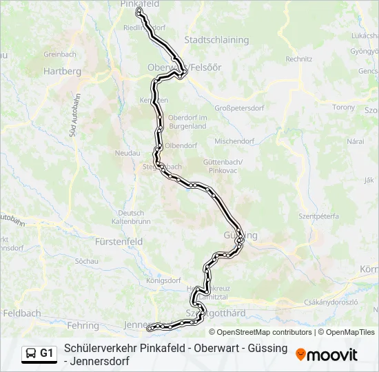 G1 Bus Line Map