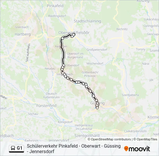 G1 Bus Line Map