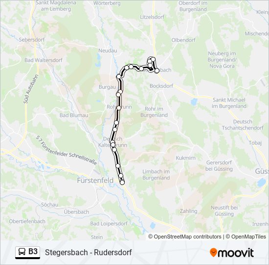 B3 bus Line Map