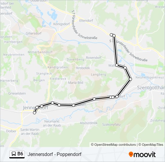 b6 Route Fahrpläne, Haltestellen & Karten Poppendorf/Bgld Gh