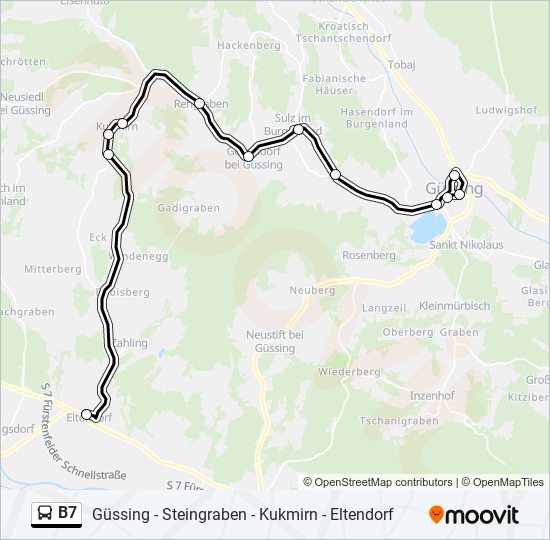 B7 bus Line Map