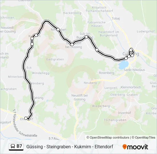 B7 Bus Line Map