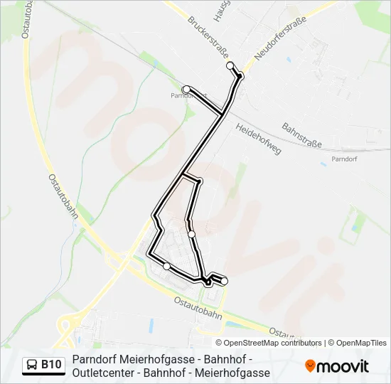 B10 Bus Line Map
