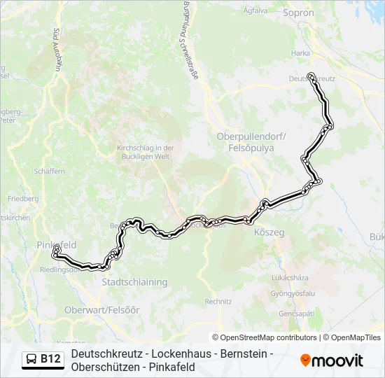 B12 Bus Line Map