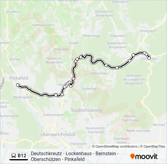 B12 Bus Line Map