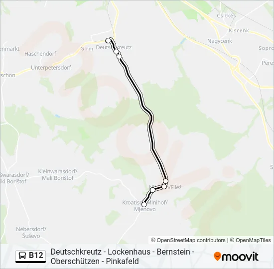 B12 Bus Line Map