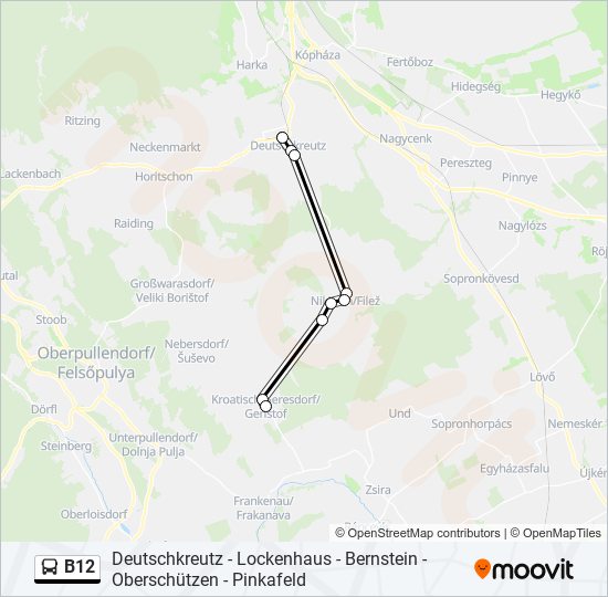 B12 bus Line Map