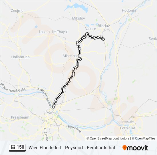 Buslinie 150 Karte