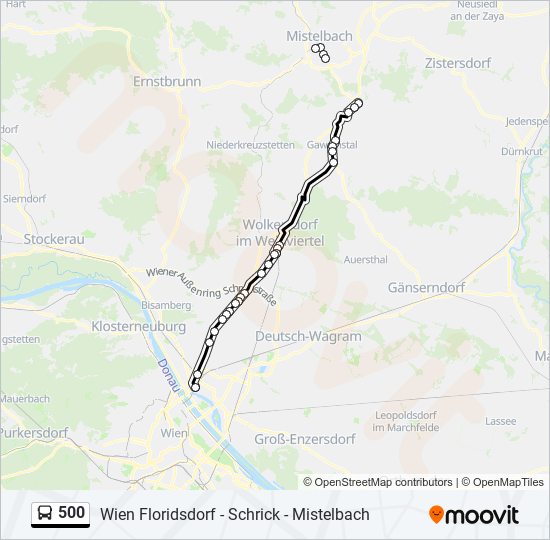 Buslinie 500 Karte