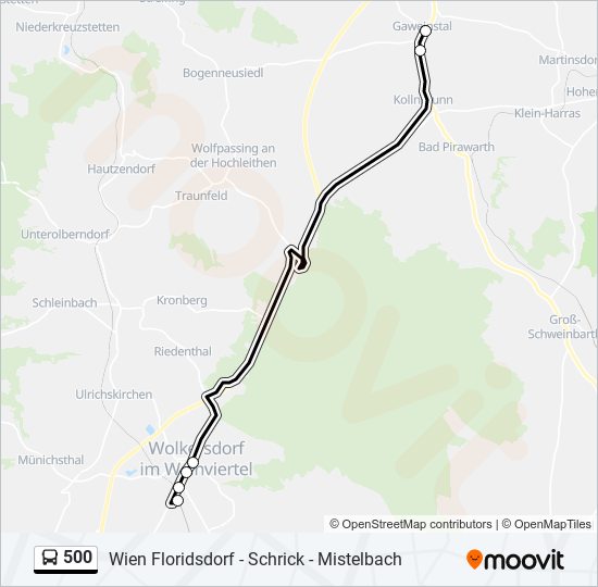 Buslinie 500 Karte