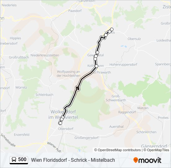 Buslinie 500 Karte