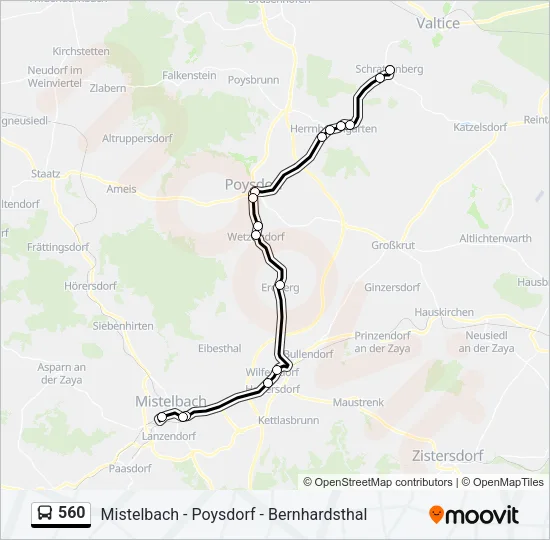 560 Bus Line Map