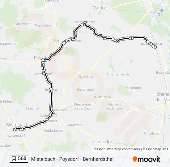 560 Bus Line Map