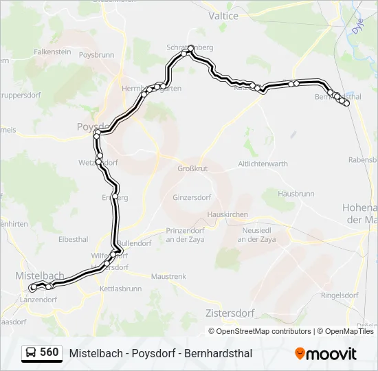 560 Bus Line Map