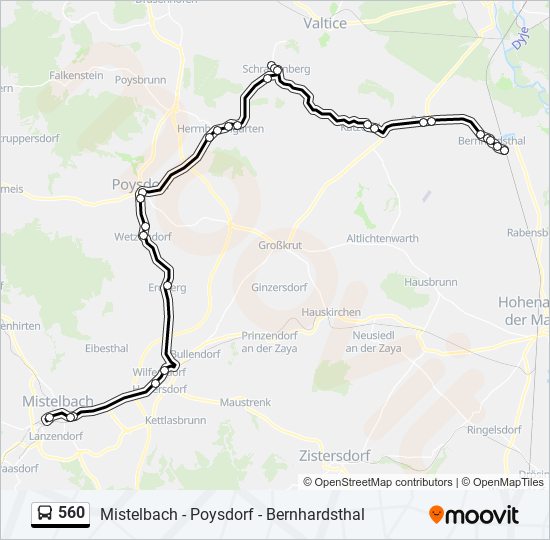 560 bus Line Map