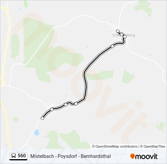 560 bus Line Map