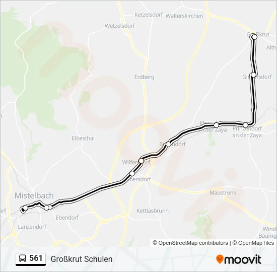 561 Bus Line Map