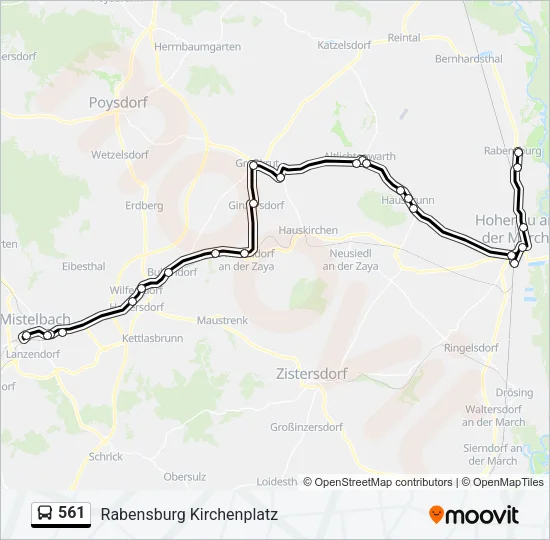561 Bus Line Map