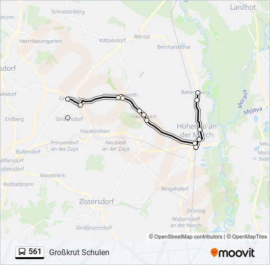 561 Route Schedules, Stops & Maps Großkrut Schulen (Updated)