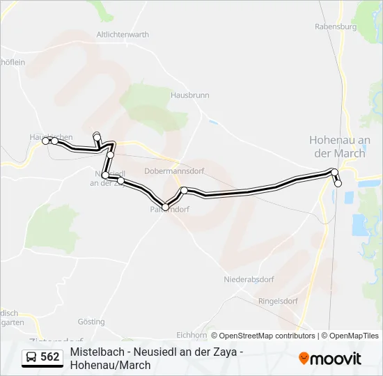 562 Bus Line Map