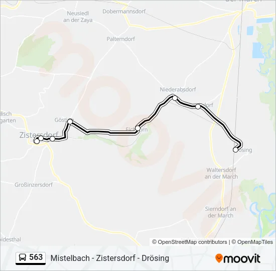 563 Bus Line Map
