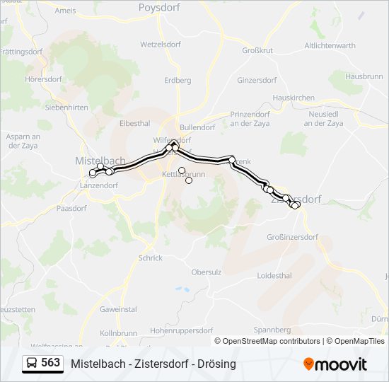 563 bus Line Map