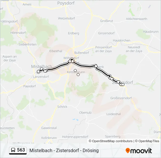 563 Bus Line Map