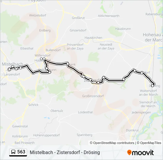 563 Bus Line Map