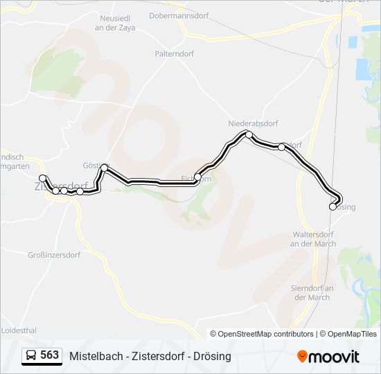 563 bus Line Map