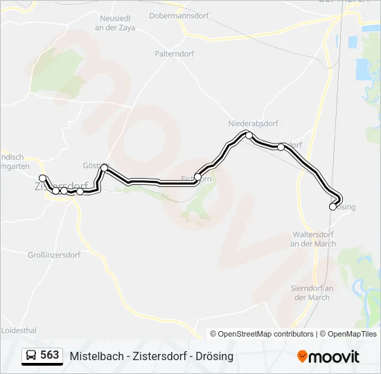 563 Bus Line Map