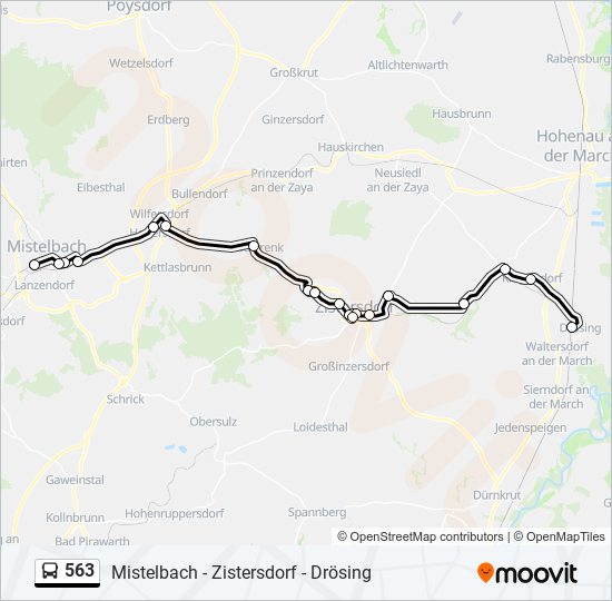 563 bus Line Map