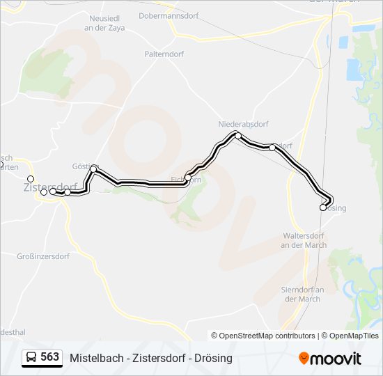 563 bus Line Map