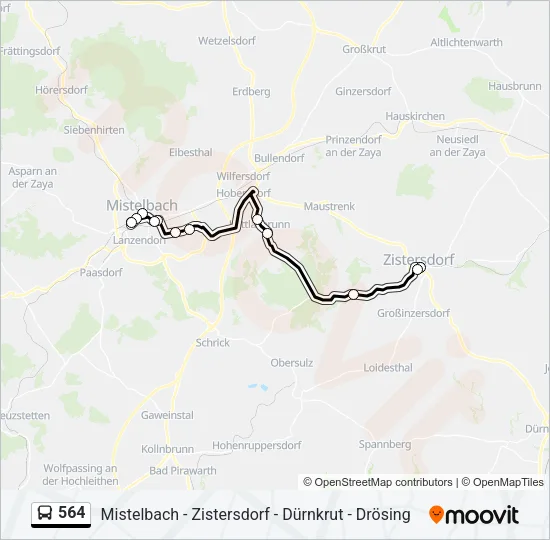 564 Bus Line Map