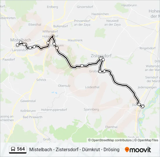 564 Bus Line Map