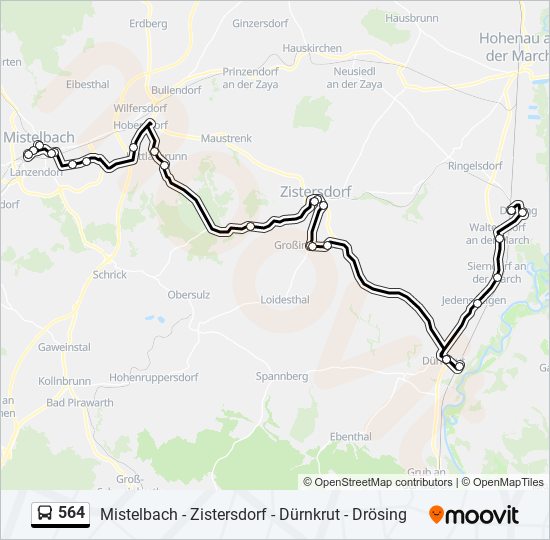 564 bus Line Map