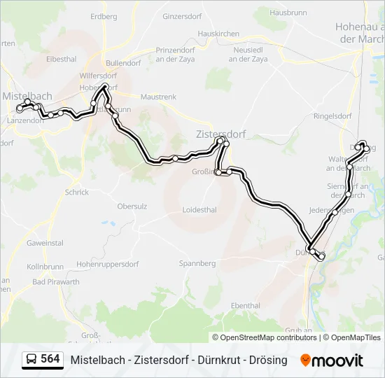564 Bus Line Map