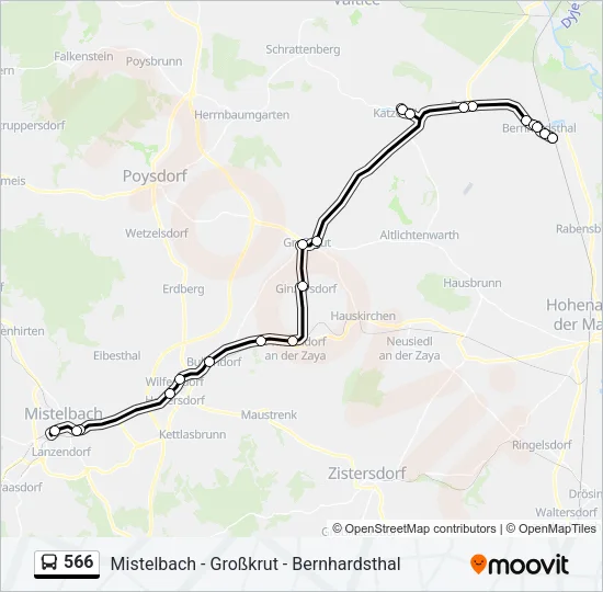 566 Bus Line Map