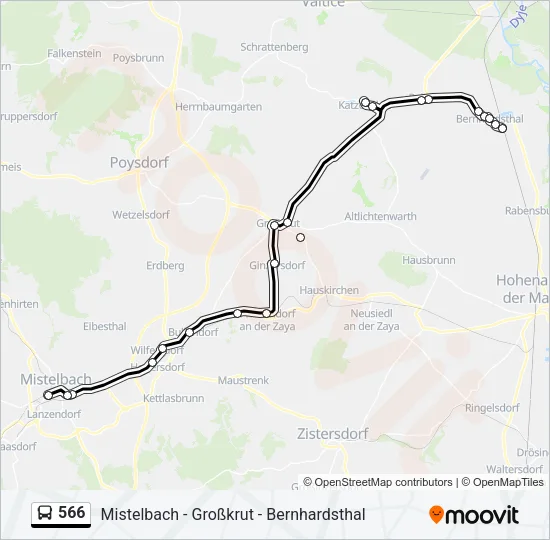 566 Bus Line Map