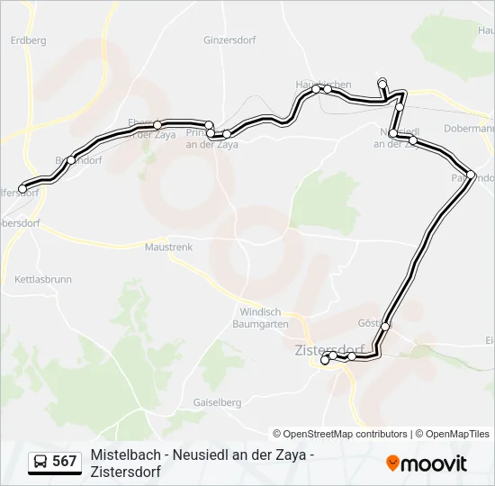 567 Bus Line Map