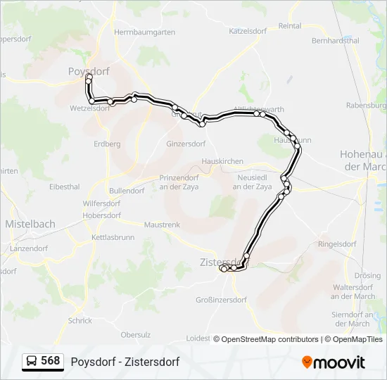 568 Bus Line Map