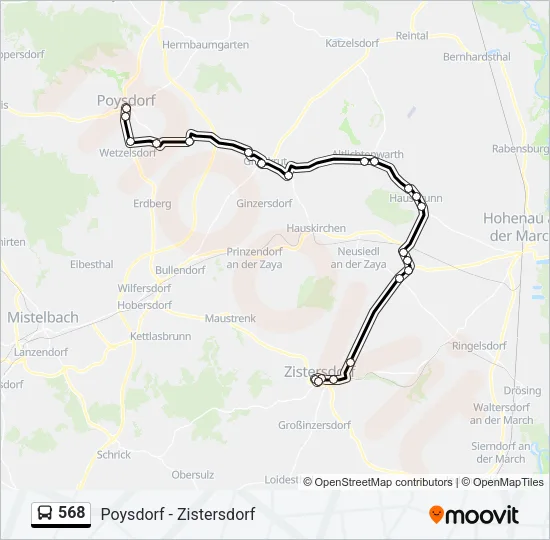 568 Bus Line Map