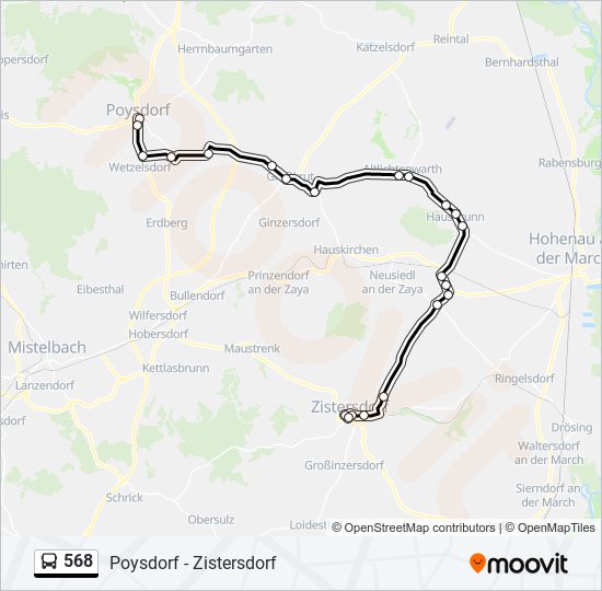 568 bus Line Map