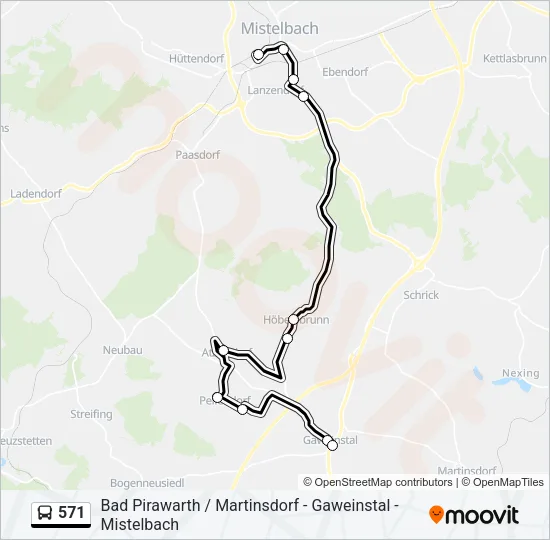 571 Bus Line Map