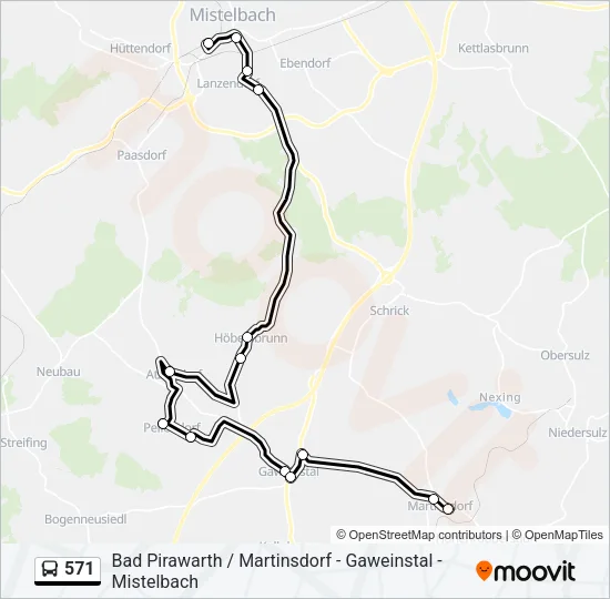 571 Bus Line Map