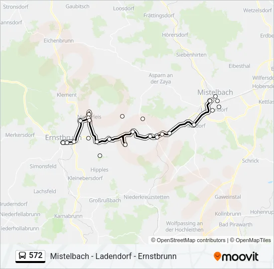 572 Bus Line Map