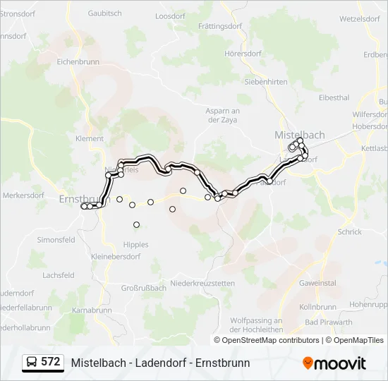 572 Bus Line Map