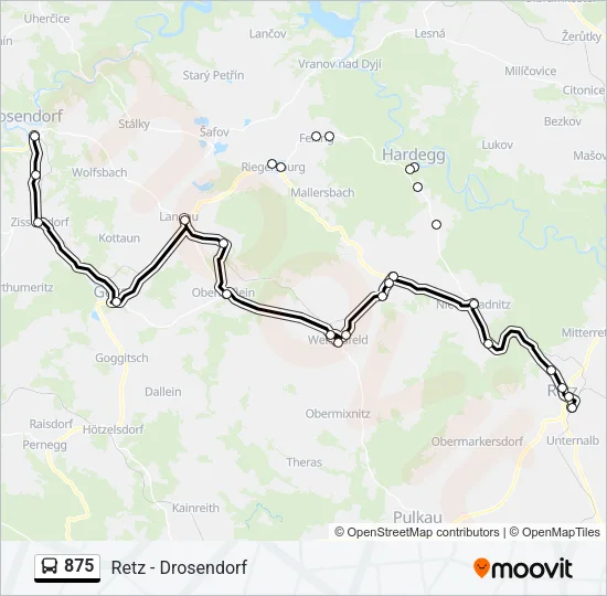 875 Bus Line Map
