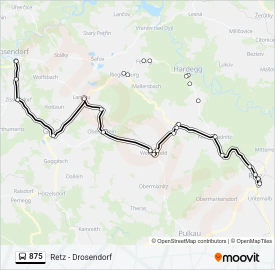 875 Bus Line Map