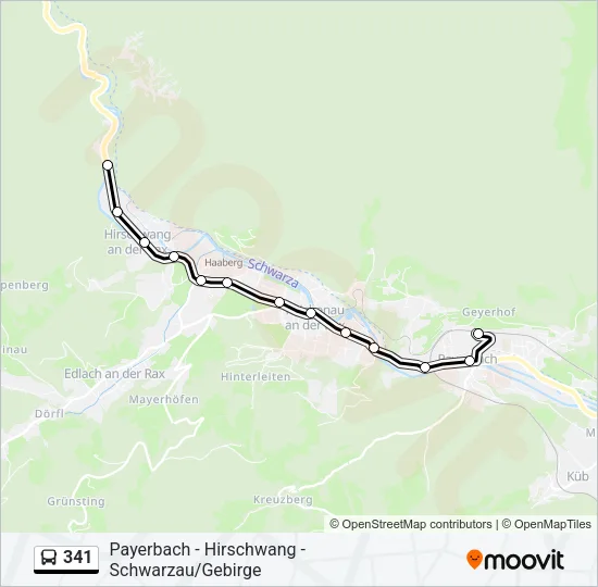 341 Bus Line Map